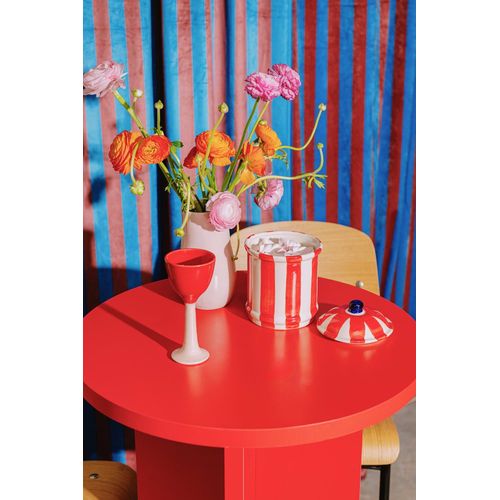 Table Haute Ronde 60 Cm Rouge Flamme