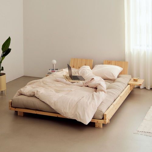 Lit En Bois 160x200cm - Bois Clair
