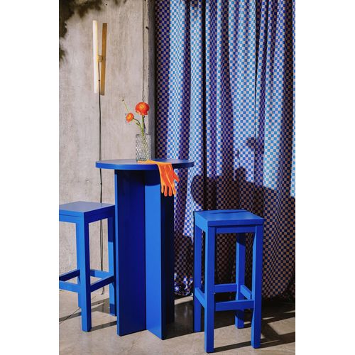 Table Haute Ronde 60 Cm Bleu Prusse