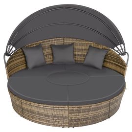 Bain De Soleil Rond Au Design Contemporain Luxueux Marron Naturel