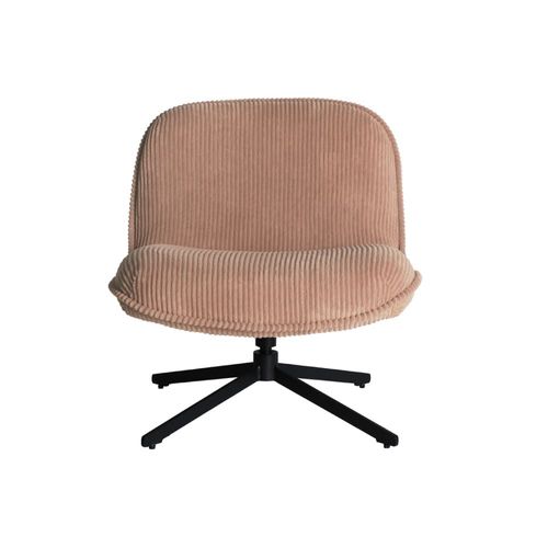 Fauteuil Pivotant En Velours, Terre Cuite 70x80x76 Cm