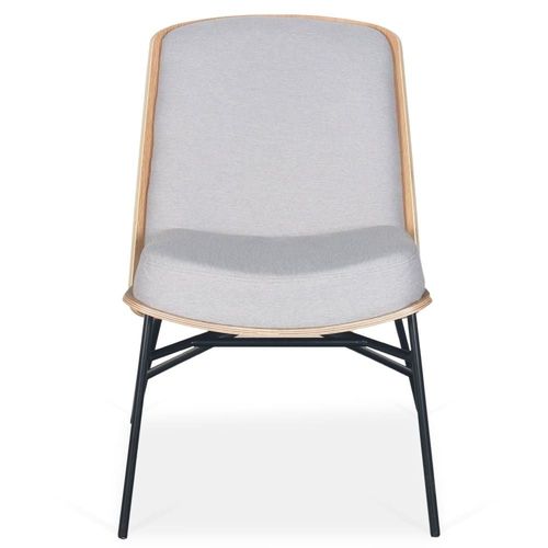 Fauteuil Moderne Bois Et Tissu Gris Clair