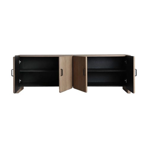Meuble Tv En Bois De Frêne Brun Clair 180x40x60 Cm