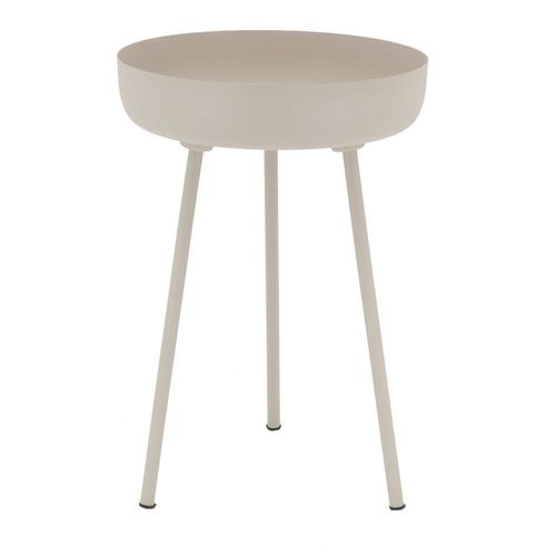 Table D'appoint Ronde En Métal Beige