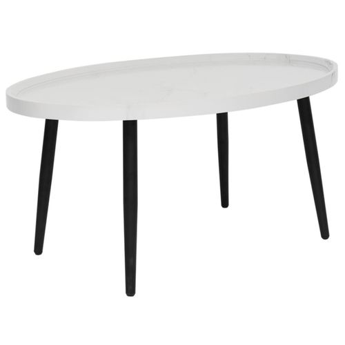 Table Basse Style Contemporain 80 Cm Blanc