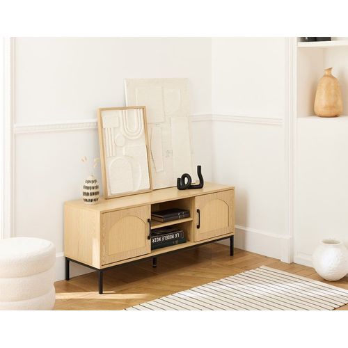 Meuble Tv Style Contemporain 120 Cm Bois / Noir