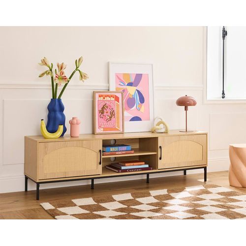 Meuble Tv Style Contemporain 180 Cm Bois / Noir
