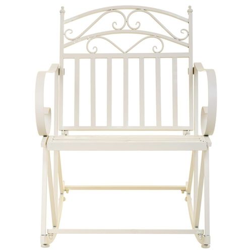 Chaise À Bascule En Fer Forgé Blanc 55x45x91h Cm