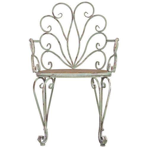 Fauteuil En Bois Et Métal Finition Vieillie 62x56x97h Cm