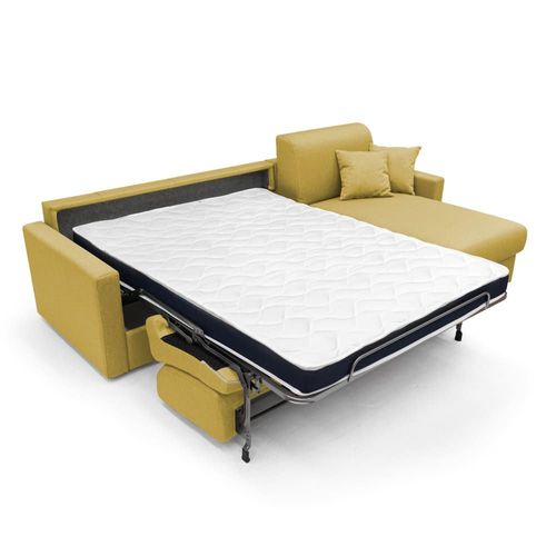 Canapé D'angle En Tissu Imperméable 288 Cm Gauche Jaune