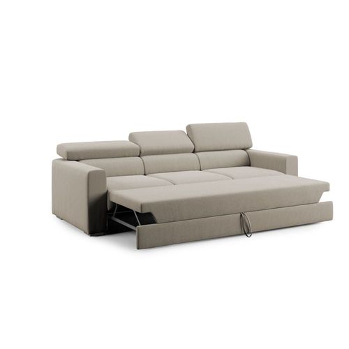 Canapé À 3 Assises En Tissu Imperméable 240 Cm Crème