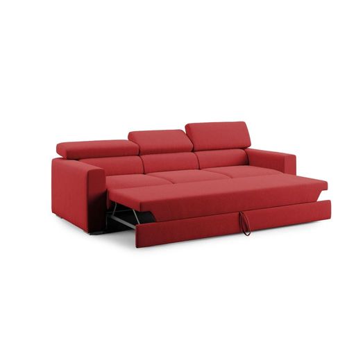 Canapé À 3 Assises En Tissu Imperméable 240 Cm Rouge