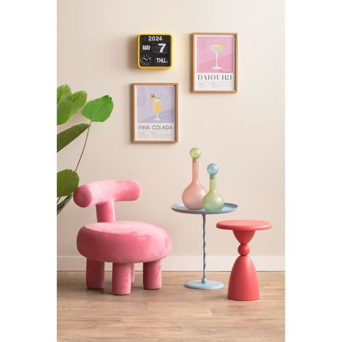 Table D'appoint Fer Bleu Tendre Ø40cm