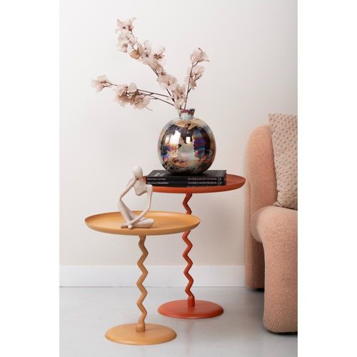Table D'appoint Fer Jaune Ocre Ø40cm
