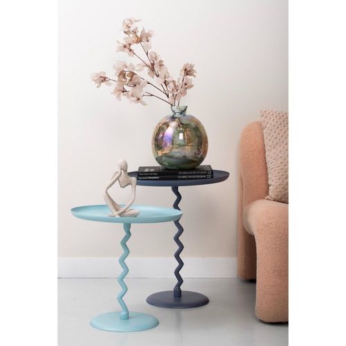 Table D'appoint Fer Bleu Nuit Ø44cm