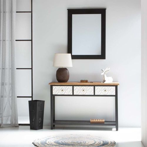 Console En Bois Avec 3 Tiroirs 120x40x81