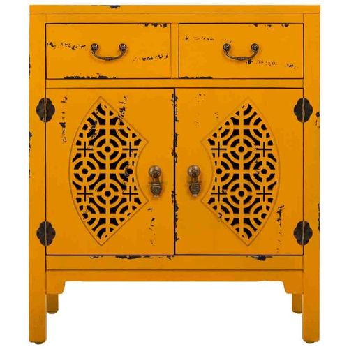 Table D'entrée En Bois En Jaune 66x36x78h Cm