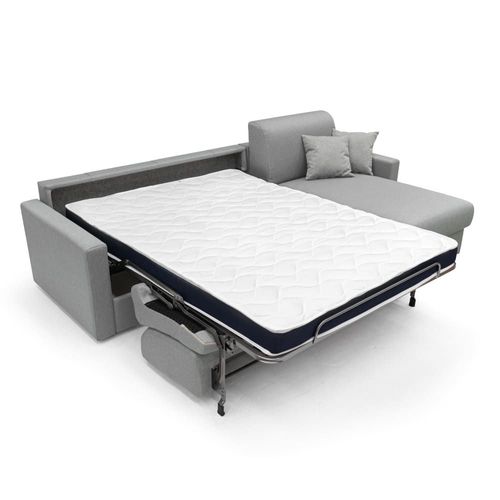 Canapé D'angle En Tissu Imperméable 248 Cm Gauche Gris