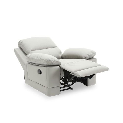 Fauteuil Relax Manuel Simili Cuir Gris Clair