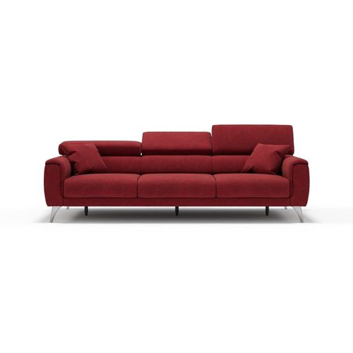 Canapé 3 Assises Extensibles En Tissu Imperméable 244 Cm Rouge