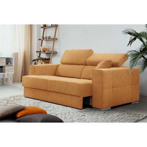Canapé 3 Places Avec Siège Extensible, Tissu Orange