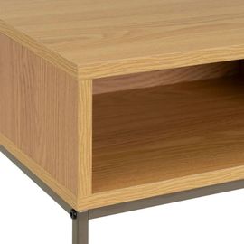 Console D'entrée Effet Bois Et Métal Gris À 2 Casiers 80x30x75cm