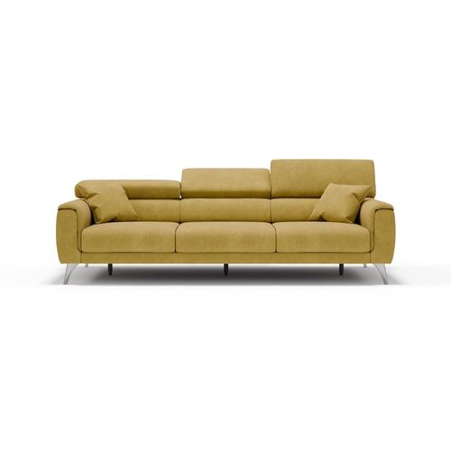Canapé 3 Assises Extensibles En Tissu Imperméable 244 Cm Jaune