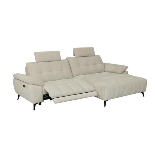 Canapé D'angle 3 Places En Tissu Beige
