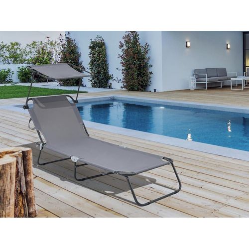 Bain De Soleil Métal Gris 180 X 545 X 73 Cm