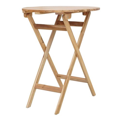 Table Bistrot Avec 2 Chaises, 100% Teck, Marron