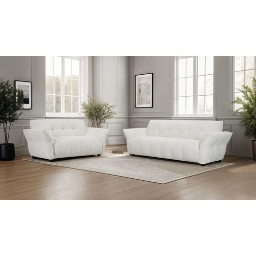 Canapé 2 Places En Tissu Beige