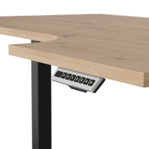 Bureau Assis Debout Électrique Droit Professionnel Stratifiés Beige