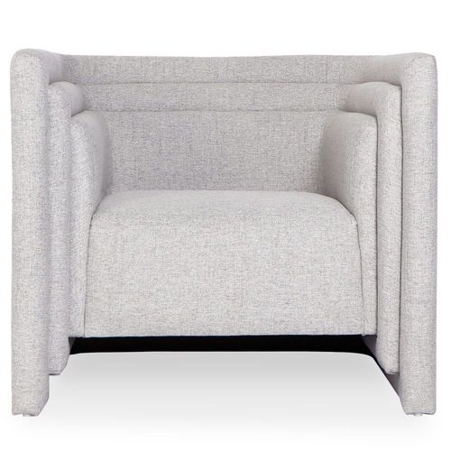 Fauteuil Moderne Style Cubique Tissu Gris
