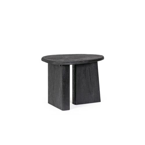 Table Basse De Salon Galet En Bois De Manguier L60 Noir