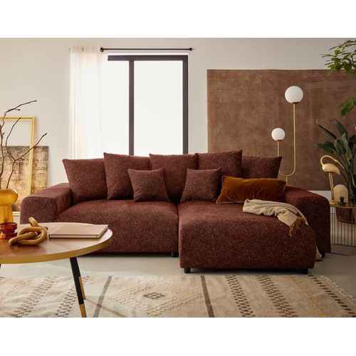 Canapé D'angle Réversible Convertible 4 Places En Tissu Moucheté