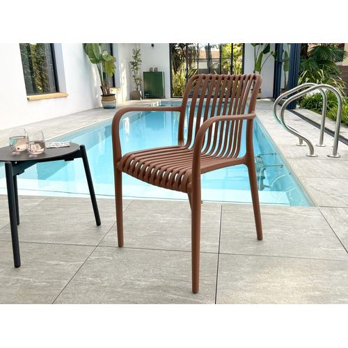 Fauteuil De Jardin Empilable En Polypropylène Terracotta