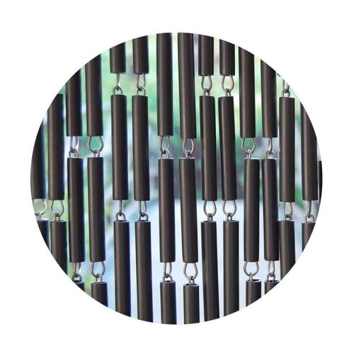 Rideau De Porte En Polyéthylène Anthracite Et Acier Campos 90x210 Cm