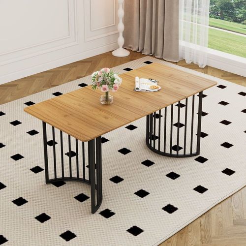 Table De Salle À Manger Design Industriel Effet Bois 140×80cm