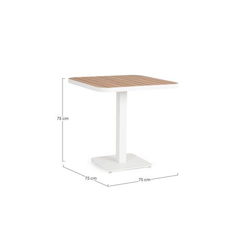 Table De Jardin Carrée En Métal Blanc L78 2 Personnes
