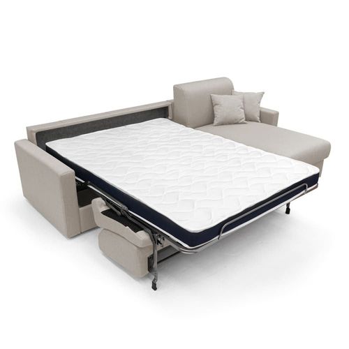 Canapé D'angle En Tissu Imperméable 288 Cm Gauche Crème