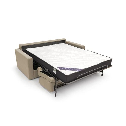 Canapé Lit Convertible En Tissu Imperméable 186 Cm Beige