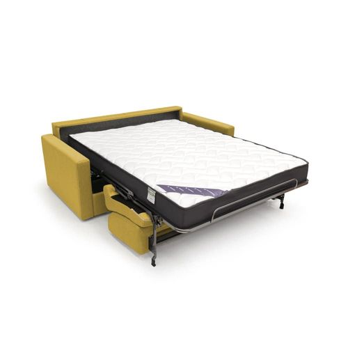 Canapé Lit Convertible En Tissu Imperméable 206 Cm Jaune