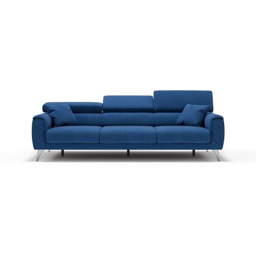 Canapé 3 Assises Extensibles En Tissu Imperméable 244 Cm Bleu