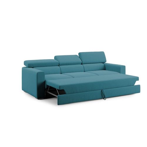 Canapé À 3 Assises En Tissu Imperméable 240 Cm Bleu Ciel