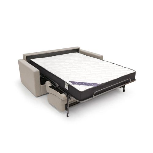 Canapé Lit Convertible En Tissu Imperméable 166 Cm Crème