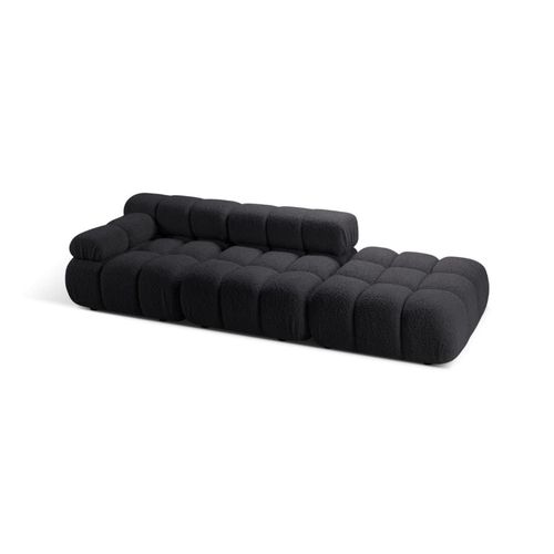 Canapé Modulable Gauche 4 Places En Bouclé Graphite