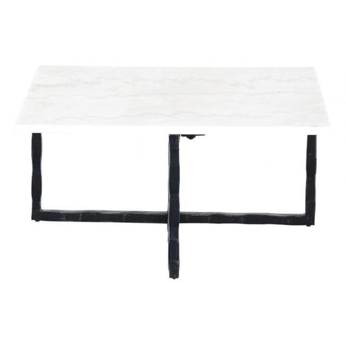 Bout De Canapé Rectangulaire Plateau Marbre Blanc