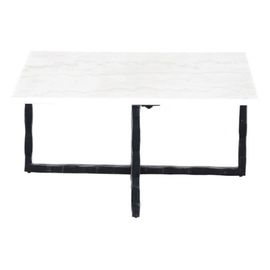 Bout De Canapé Rectangulaire Plateau Marbre Blanc
