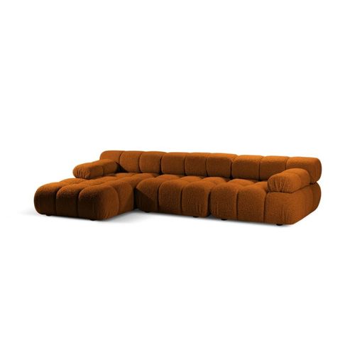 Canapé D'angle Gauche Modulaire 4 Places En Bouclé Brique