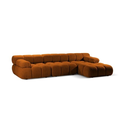 Canapé D'angle Droit Modulaire 4 Places En Bouclé Brique